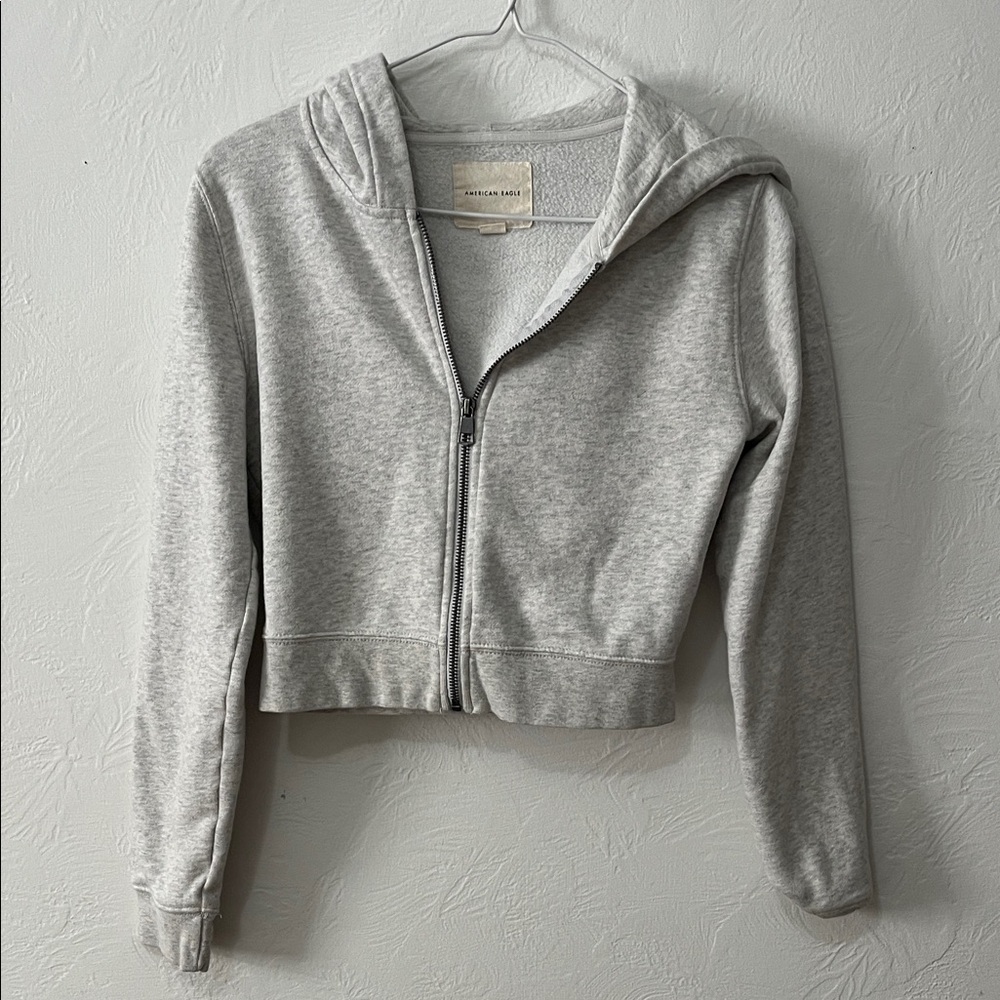 Sold American Eagle Outfitters Heather Gray Zip-Up Hoodie women’s XS/P/Ch